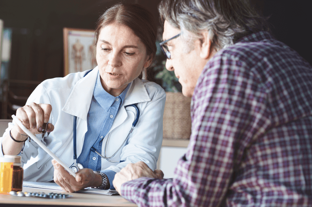 Physician consultation with a patient
